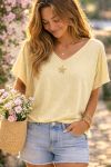 TOP AMPLE ETOILE PE260589 JAUNE