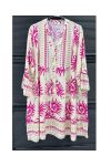 LOOSE VISCOSE DRESS WITH PE260596 FUSHIA PRINT