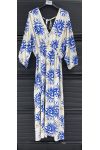 ABITO MAXI IN VISCOSA STAMPATA BLU REALE PE260612