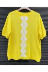 SWETER Z DIAMENTAMI PE260605 ŻÓŁTY
