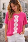 SWETER Z DIAMENTAMI PE260605 FUSHIA
