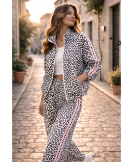 LEOPARDJACKE MIT 2 TASCHEN, 2 STREIFEN PE260600 PINK PINK