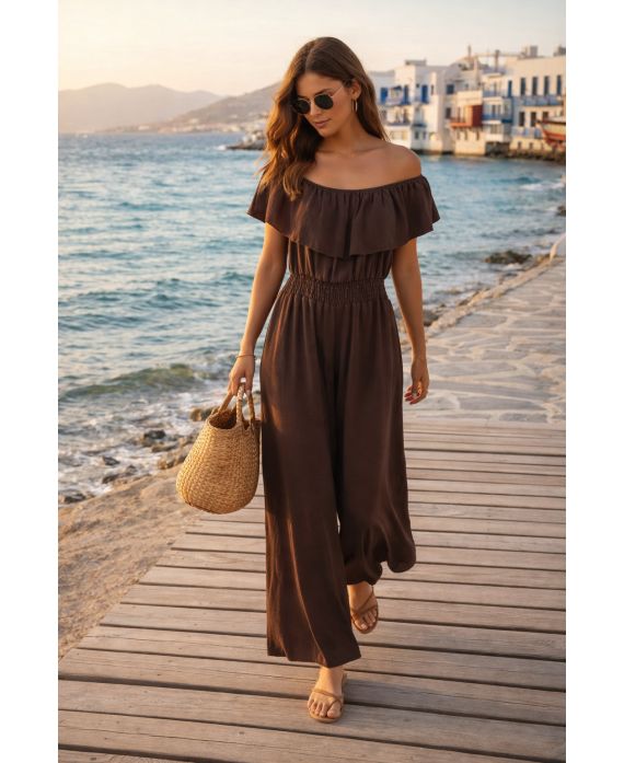 COMBINAISON PANTALON PE260623 CHOCOLAT