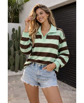 GESTREIFTES POLOSHIRT PE2258 GRÜN