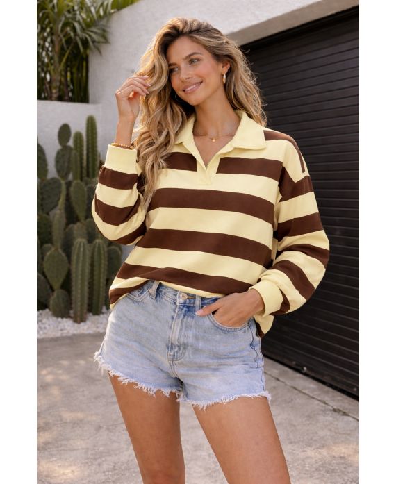 POLO A RIGHE PE2258 GIALLO