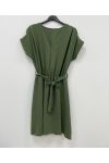 SHORT V-NECK DRESS PE260641 KAKI