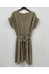 KURZES V-AUSSCHNITT-KLEID PE260641 TAUPE