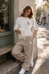 ENSEMBLE SWEAT + PANTALON "LA" PE260646 BEIGE