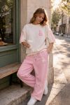 SWEATSHIRT + BROEK SET "DE" PE260646 ROZE