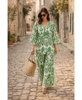 OVERSIZED VISCOSE TUNIEK + BROEKEN PE260659 GROEN