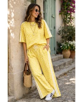 CONJUNTO DE LEOPARDO SOBREDIMENSIONADO DE 2 RAYAS PE260691 AMARILLO