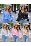 POLKADOTBLOUSE EN RUCHES CASCADES PE2206