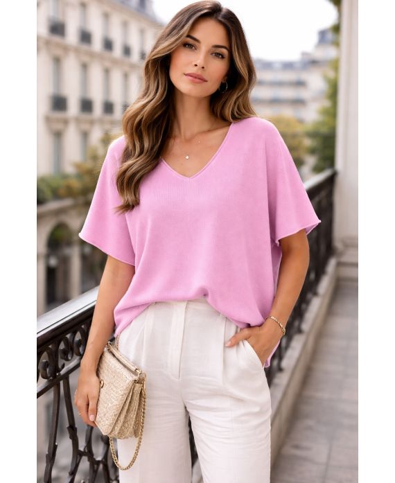 PULL MANCHES COURTES COL V PE2271