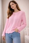 SWETER Z DZIANINY OPENWORK SS2195