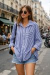 CAMICIA A RIGHE CON TASCA PE2254