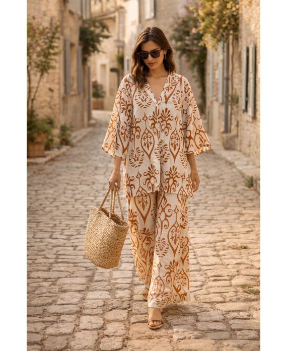 OVERSIZE, TUNIKA Z WISKOZY + PE260659 SPODNI