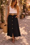 JUPE GAZE DE COTTON 2 POCHES + CEINTURE PE260520