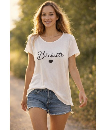 Bawełniana T-SHIRTKA W WZORY BICHETTE PE260741