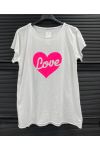 LOVE HEART PRINT BAUMWOLL-T-SHIRT PE260736