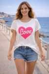 T-SHIRT COTON IMPRIME COEUR LOVE PE260736