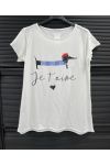 T-SHIRT COTON IMPRIME JE T'AIME PE260737