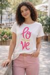 T-SHIRT DI COTONE CON LOVE YOURSELF STAMPATA PE260740