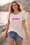 ICONISCH PE260744 KATOENEN T-SHIRT MET PRINT