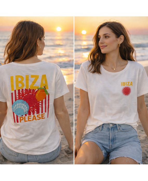 CAMISETA DE ALGODÓN DOBLE ESTAMPADO IBIZA PE260754