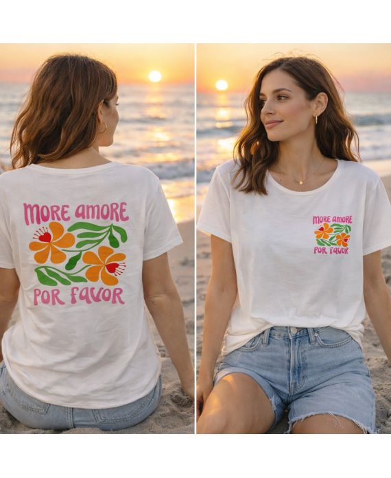 DUBBELPRINT KATOENEN T-SHIRT MEER AMORE PE260752