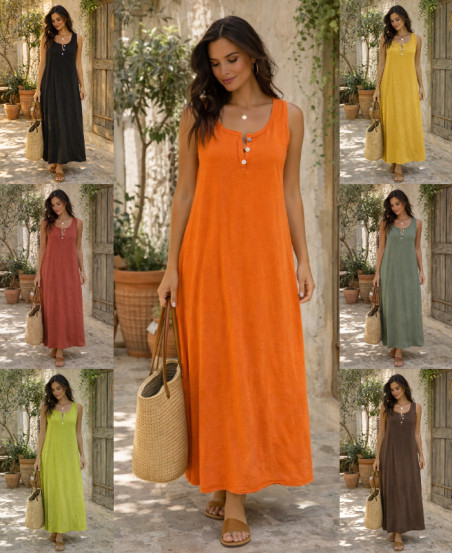 VESTITO MAXI IN COTONE PE260760