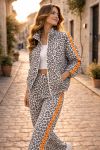 GIACCA LEOPARDO CON ZIP 2 TASCHE 2 RIGHE PE260600
