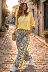 PANTALON LARGE COTON LEOPARD 2 BANDES PE2492 