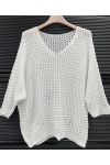 SWETER Z DZIANINY OPENWORK, PE260680