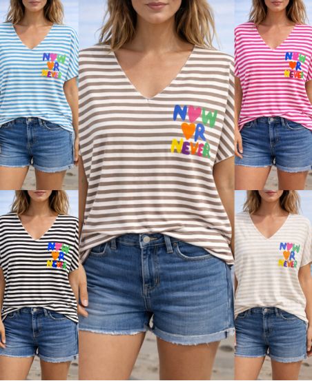 CAMISETA DE RAYAS AHORA O NUNCA PE260771