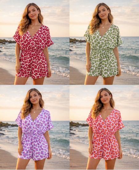 JUMPSUIT VAN LUIPAARDKATOEN GAAS PE260770