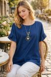 BLOUSE TENCEL AVEC COLLIER PE260583