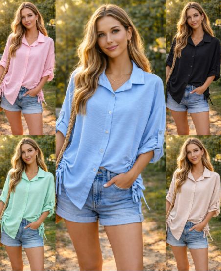 CHEMISE A CORDONS PE2210