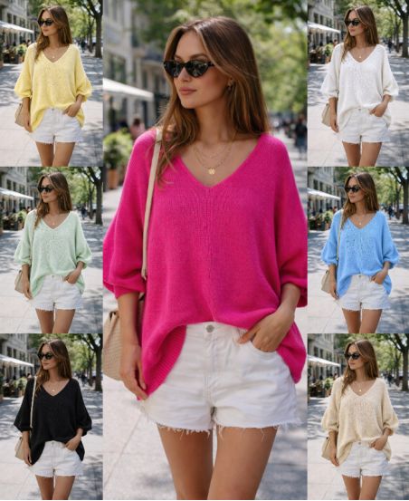 JERSEY DE PUNTO CON ESCOTE EN V PE2360