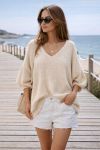 KNITTED V-NECK SWEATER PE2360