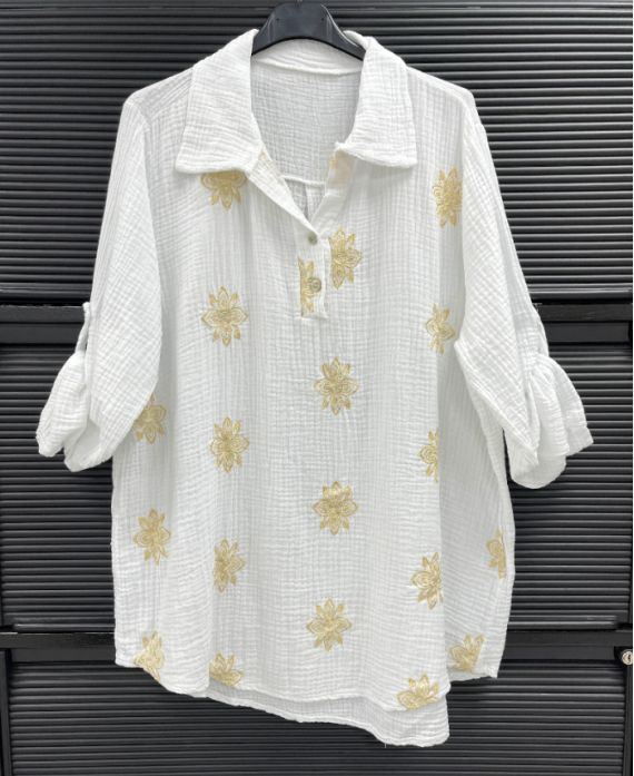 TUNIQUE GAZE DE COTON BRODERIE PE2386