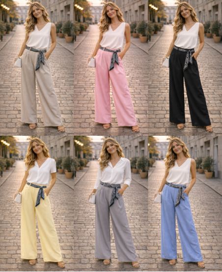 PANTALÓN, CINTURÓN, BUFANDA PE26841