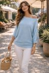 PULL MANCHES COURTES A BOUTONS PE26751