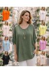 LOOSE EMBOSSED TUNIC WITH PE260547 NECKLACE
