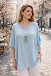 TUNIQUE AMPLE GAUFRE AVEC COLLIER PE260547