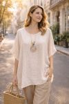 TUNIQUE AMPLE GAUFRE AVEC COLLIER PE260547
