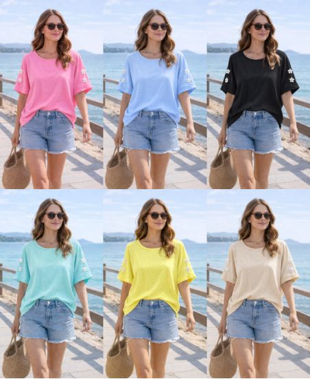 CAMISETA HOLGADA CON MANGAS ELEGANTES PE260793