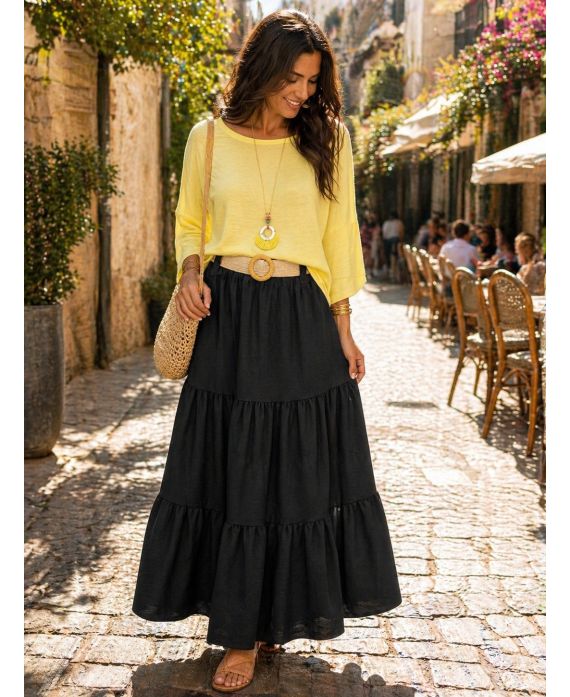 JUPE LONGUE + CEINTURE PE260799