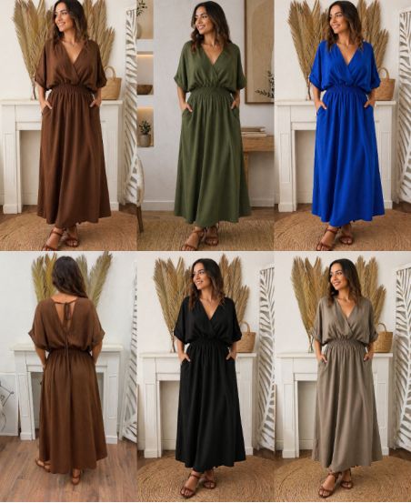 LANGES KLEID, 2 TASCHEN PE260803