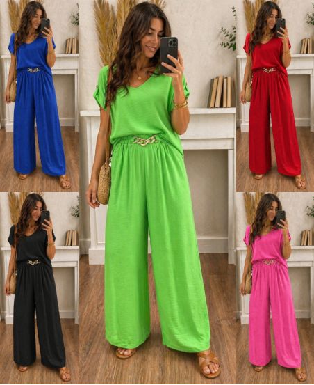 ENSEMBLE TOP + PANTALON BIJOU PE260801