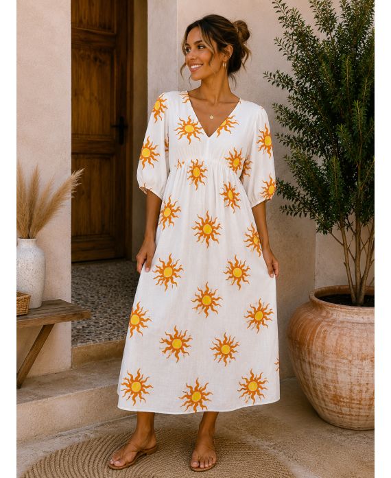VESTITO DI GARZA DI COTONE SUN PE265290